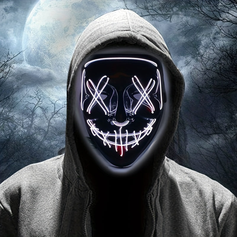 Mannen's Engeleng LED Halloween Masker | Verlichte Anonieme Cosplay 6