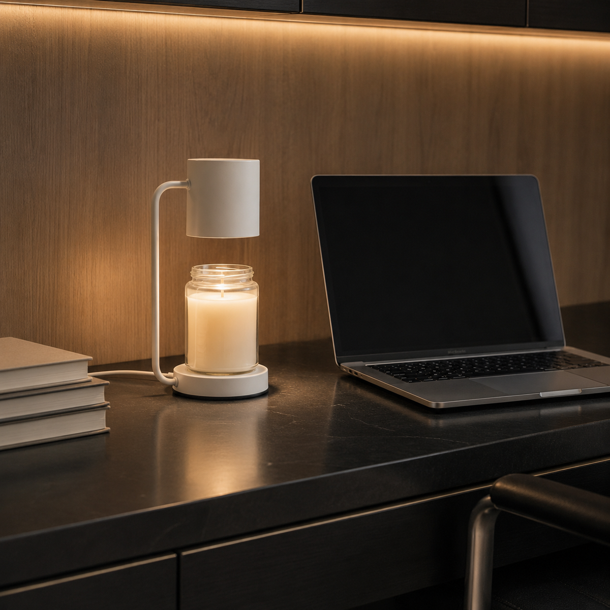 Maple Candle Warmer Lamp with Adjustable Timer, Dimmer, and Ambient Light 3