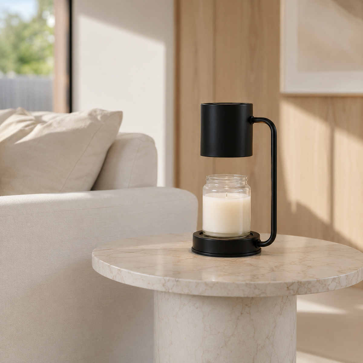 Maple Candle Warmer Lamp with Adjustable Timer, Dimmer, and Ambient Light 4