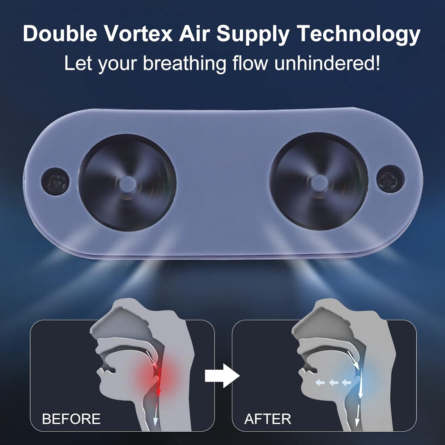 Appareil portable de flux d’air – Micro pompe à air compacte et silencieuse avec design confortable pour le nez