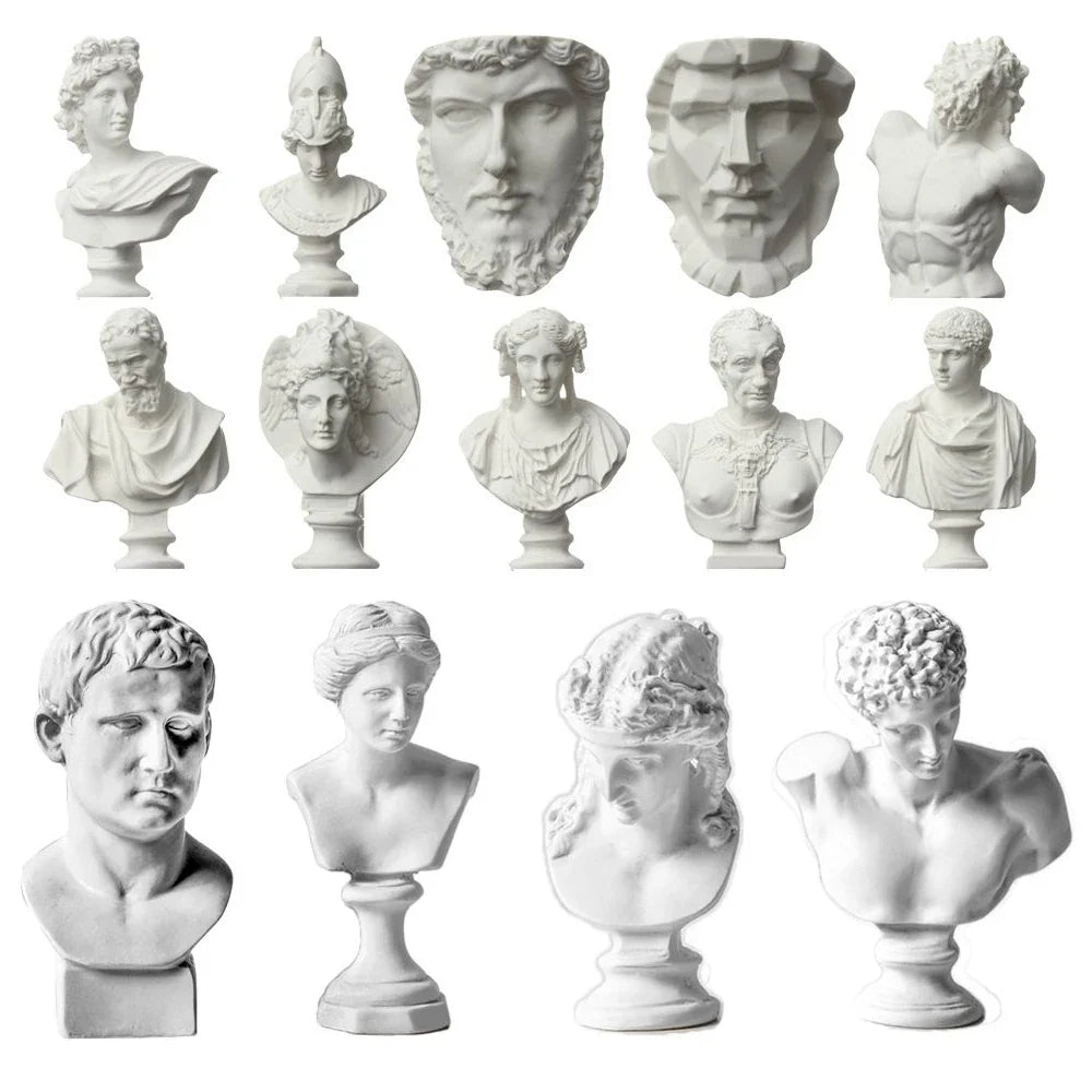 Mini Gipsbuste Portretten 5,5-7 cm voor Tekenpraktijk en Decoratie 0
