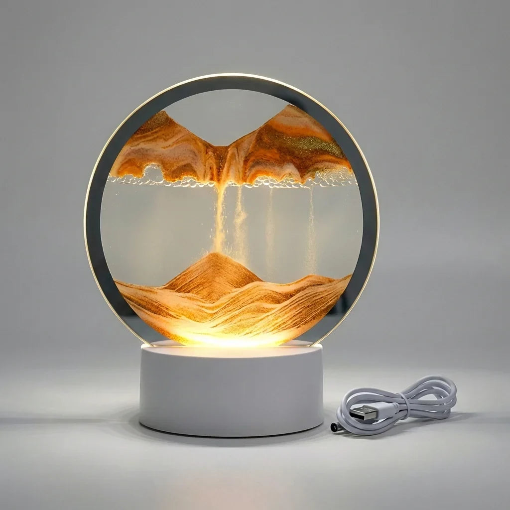 Modern Circular Sand Art Lamp - AquaDrift 5