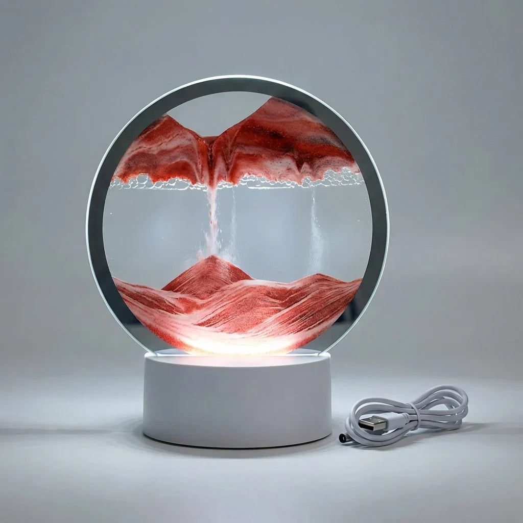 Modern Circular Sand Art Lamp - AquaDrift 7
