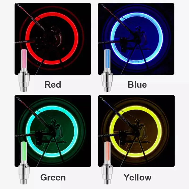 Motion-Activated LED Bike Valve Lights for Enhanced Safety Visibility, Set of 2 1