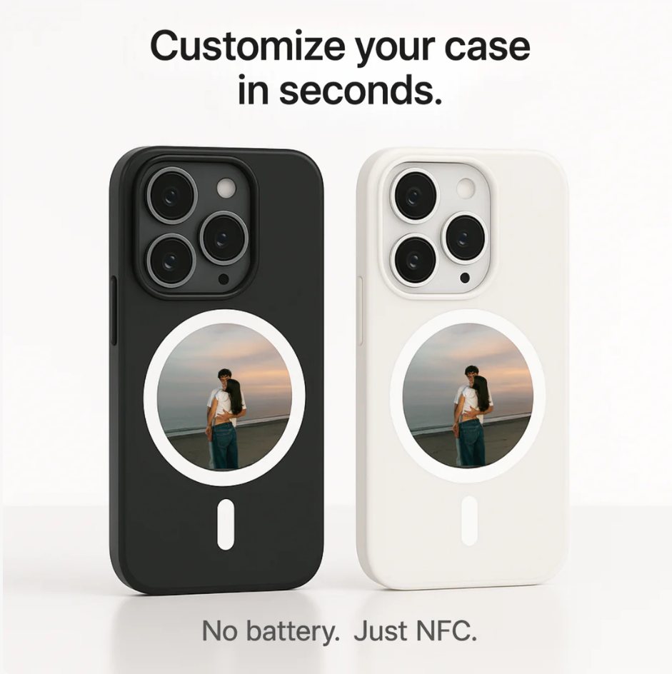 NFC E-Ink Round Display Case for iPhone 13-17 Pro Max 1