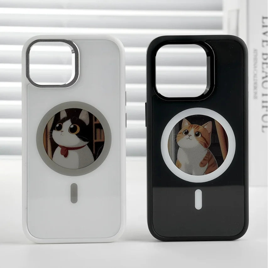 NFC E-Ink Round Display Case for iPhone 13-17 Pro Max 6