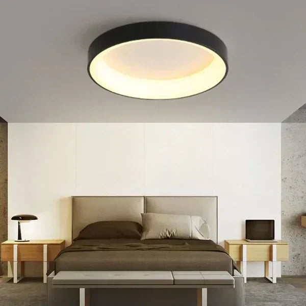 Ceiling Lamp – Scandinavian Round LED Light with Minimalist Wooden Design