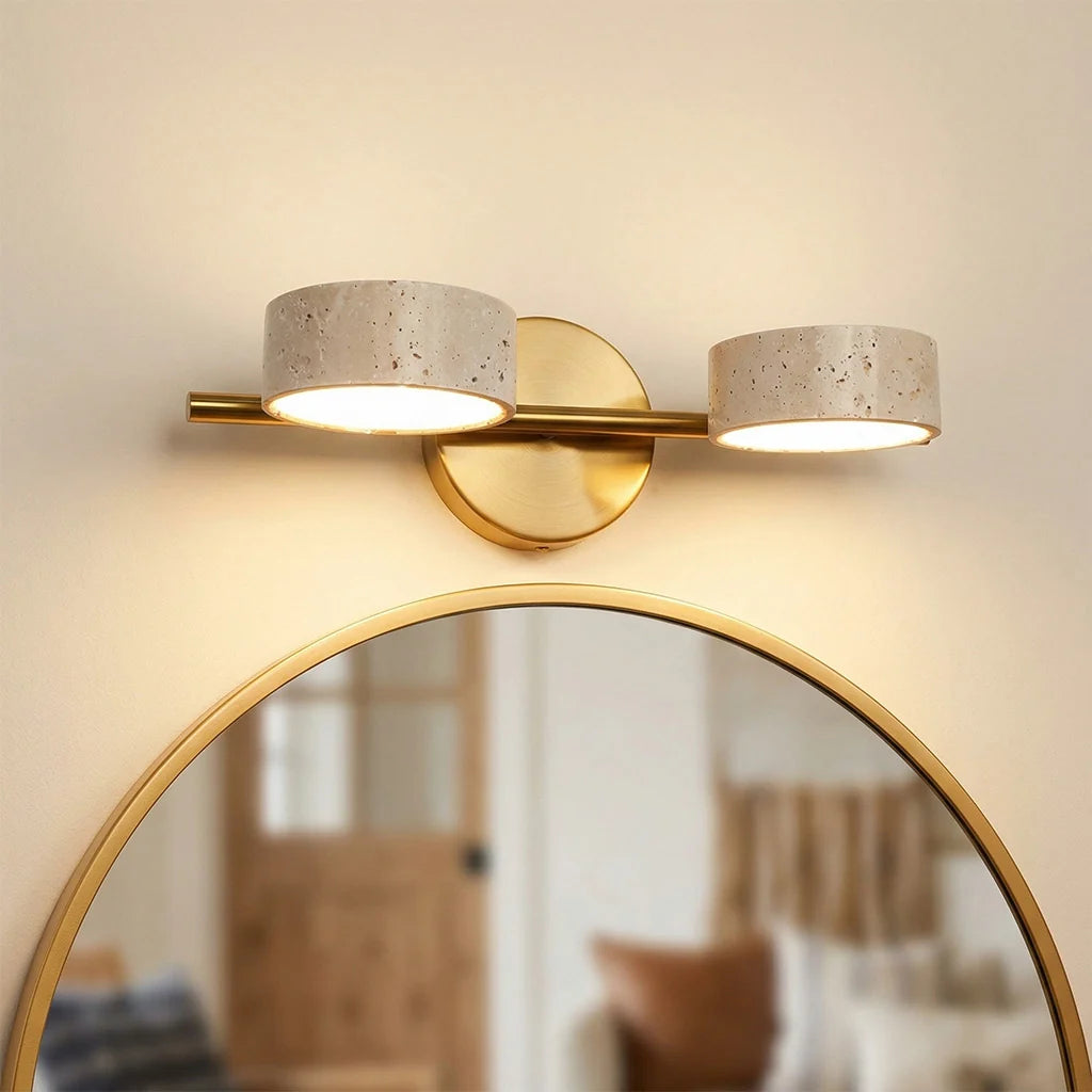 Notus Wabi-Sabi LED Natural Travertine Vanity Light 3