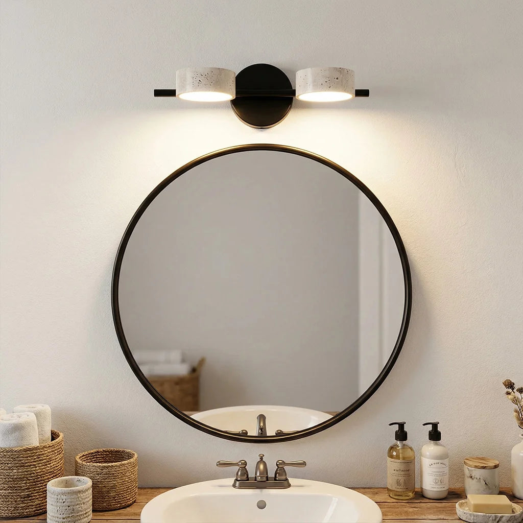 Notus Wabi-Sabi LED Natural Travertine Vanity Light 8
