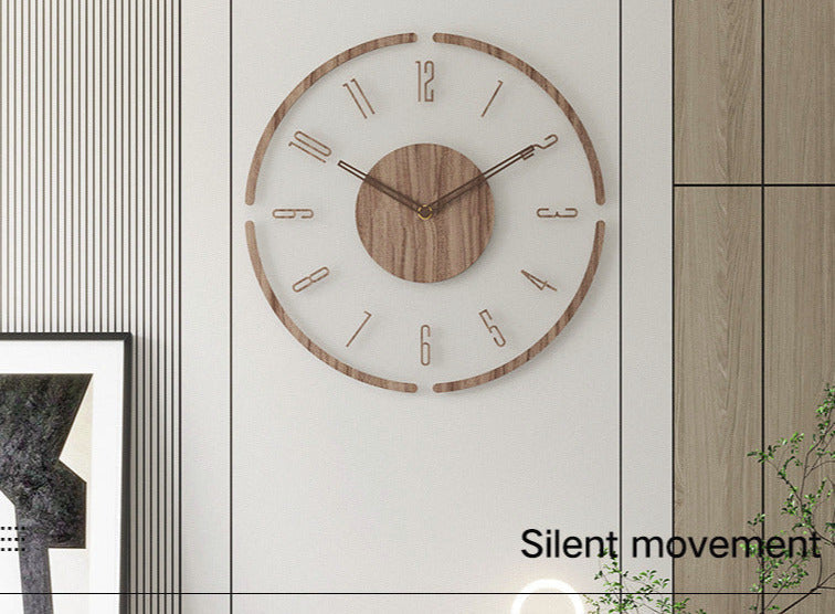 Wall Clock – Minimalist Wooden Frame Design with Silent Quartz Movement