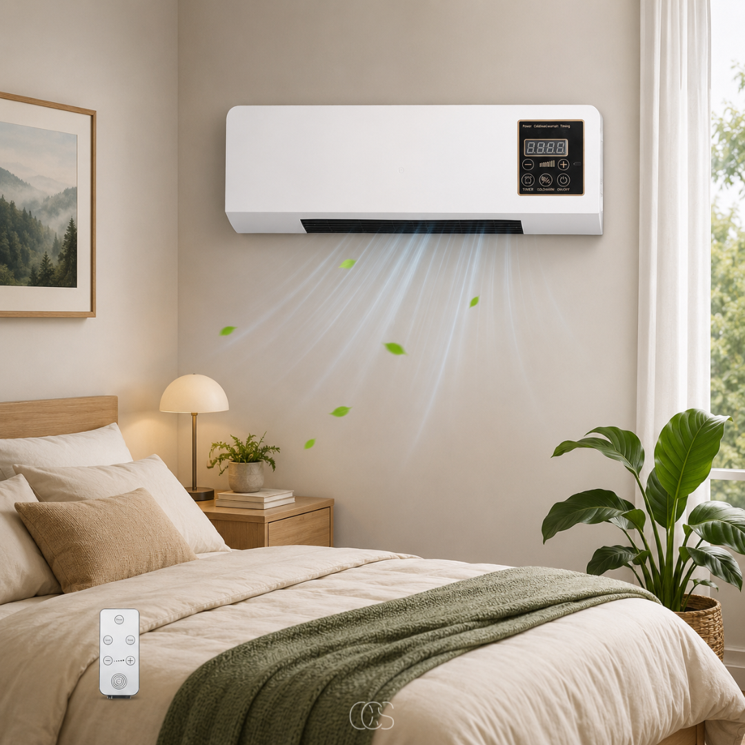 OCS - Wandgemonteerde Wandventilator / Aircooler met Verwarming - met Afstandsbediening & Timer 4