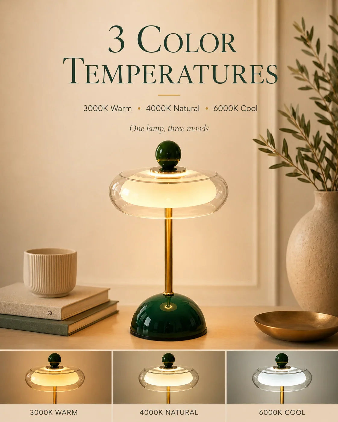 Cordless table lamp