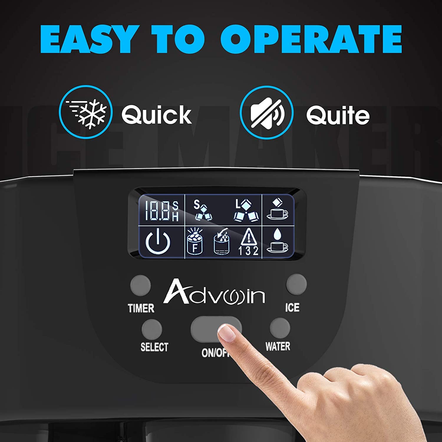 Portable Countertop Ice Maker Machine with Water Dispenser, 12kg/24h, Quick Cycle 2