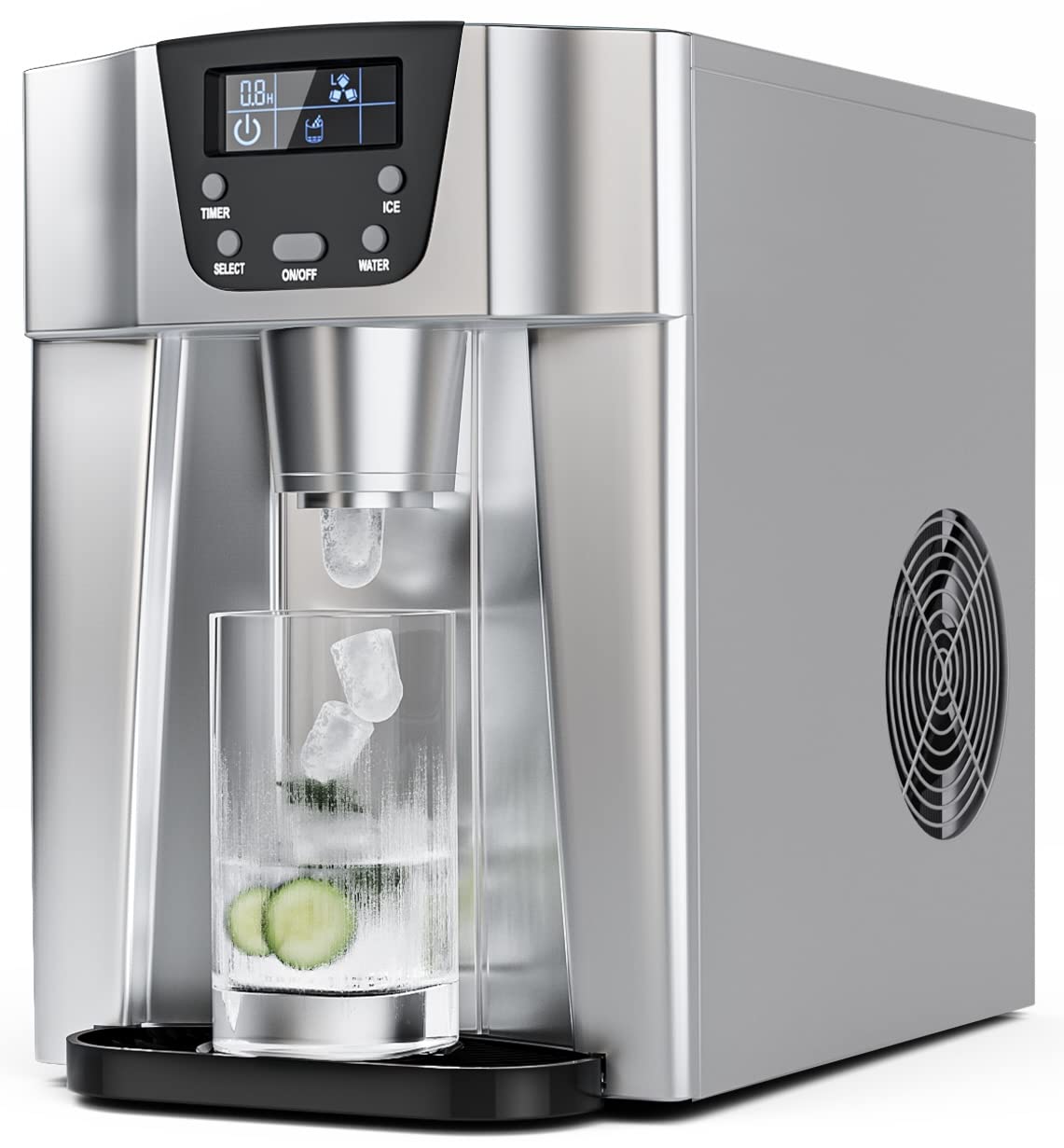 Portable Countertop Ice Maker Machine with Water Dispenser, 12kg/24h, Quick Cycle 7