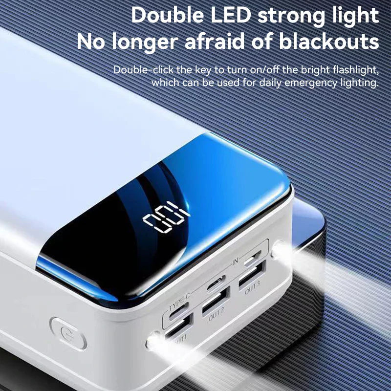 Ultra Power Bank – Capacité 50 000 mAh, Charge Rapide & Multiples Sorties USB pour Usage Prolongé