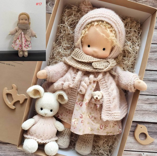 Poupée Waldorf – Poupée en tissu doux faite main à partir de matériaux naturels