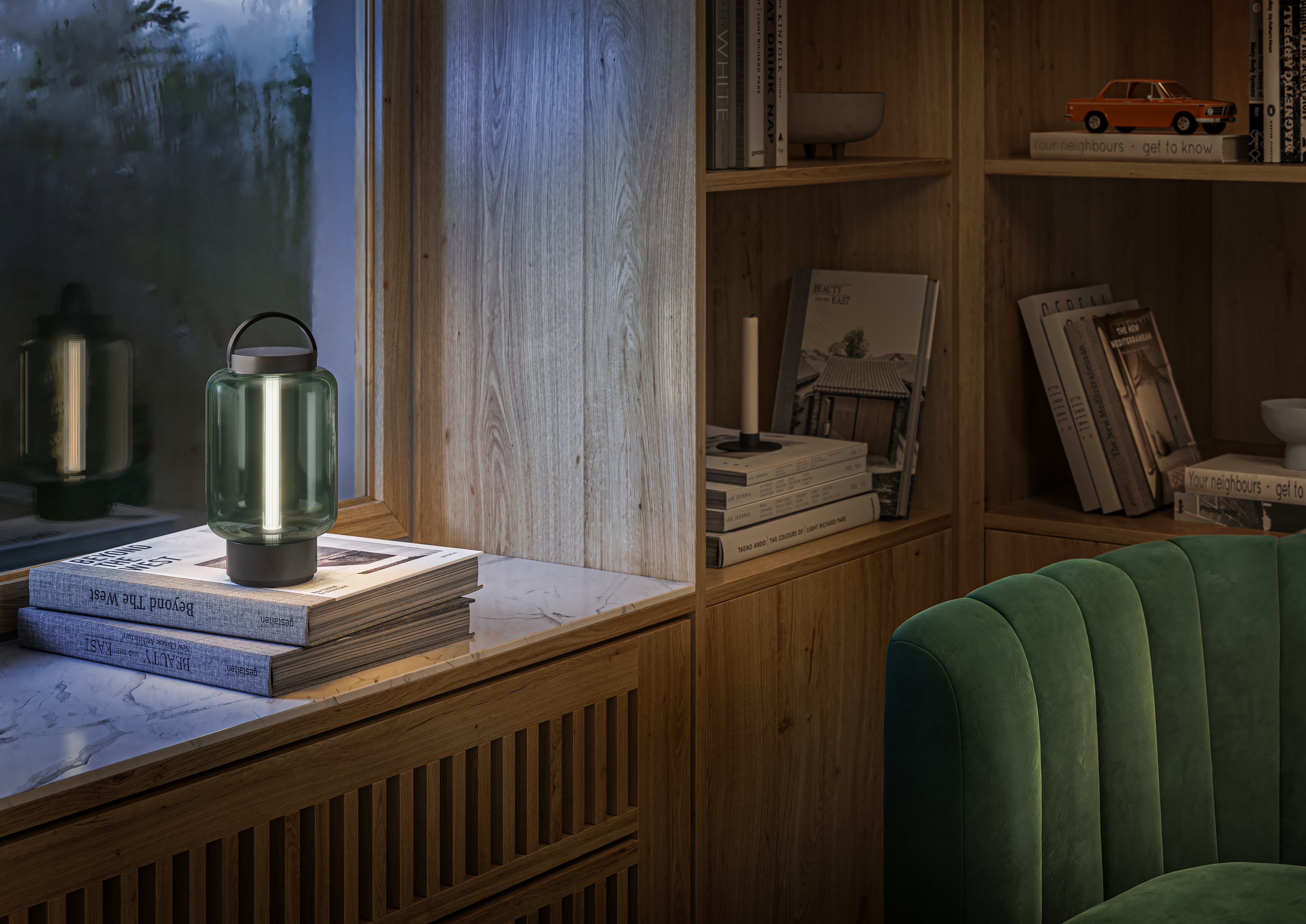 QuGlow – Bærbar LED-lampe til inde- og Udendørs brug med Genopladeligt Batteri