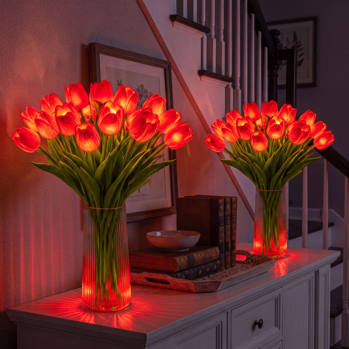 LED Tulip Bouquet Lamp – Glowing Artificial Tulips with Warm Ambient Light