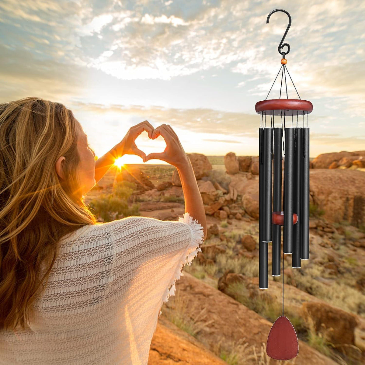 Rana – Windgong voor tuinliefhebbers, elegant metalen ontwerp, rustgevende geluiden 4
