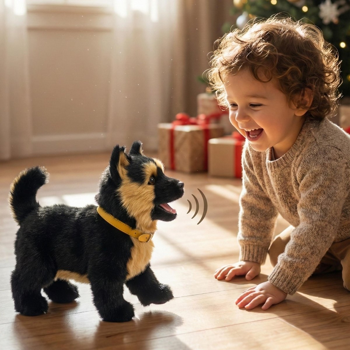 Realistic German Shepherd Puppy Toy – Interactive Walking, Barking & Wagging Electronic Pet 1