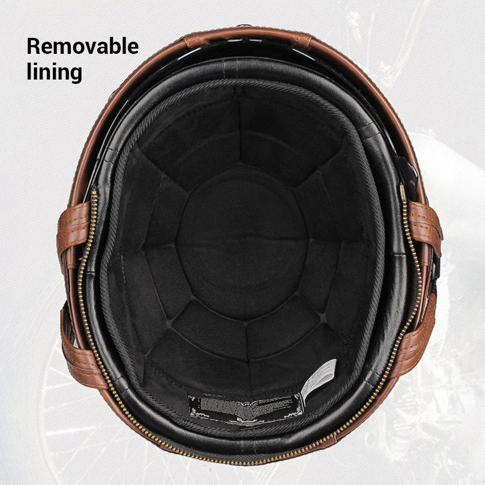 Retro Motorhelm Heren en Dames - DOT-gecertificeerd, Lichtgewicht en Ademend 4