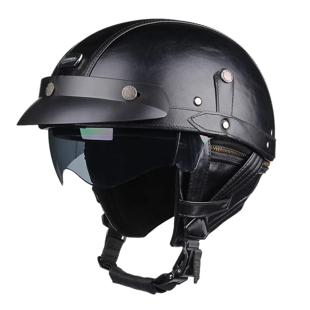 Retro Motorhelm Heren en Dames - DOT-gecertificeerd, Lichtgewicht en Ademend 6