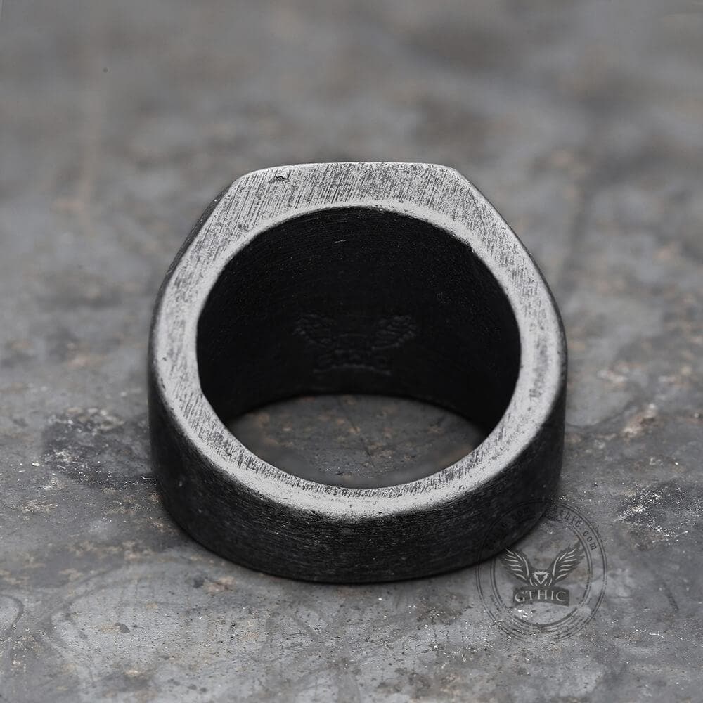 Retro Simple Plain Stainless Steel Square Ring 5