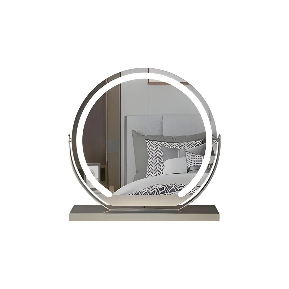 Lighted makeup mirror