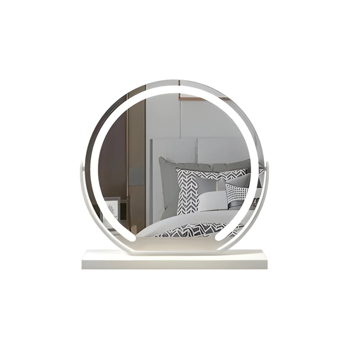 Lighted makeup mirror