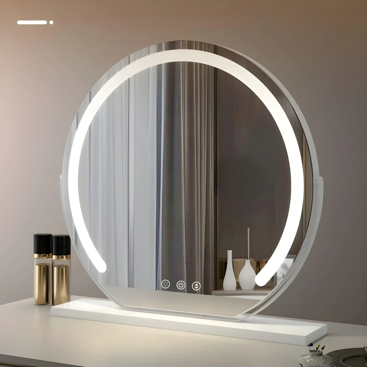 Lighted makeup mirror