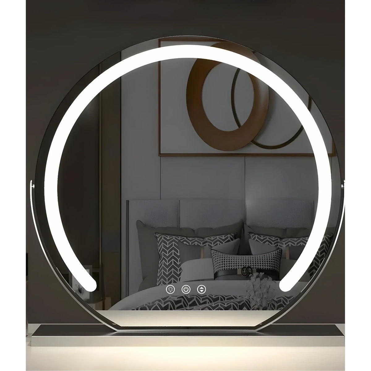 Lighted makeup mirror
