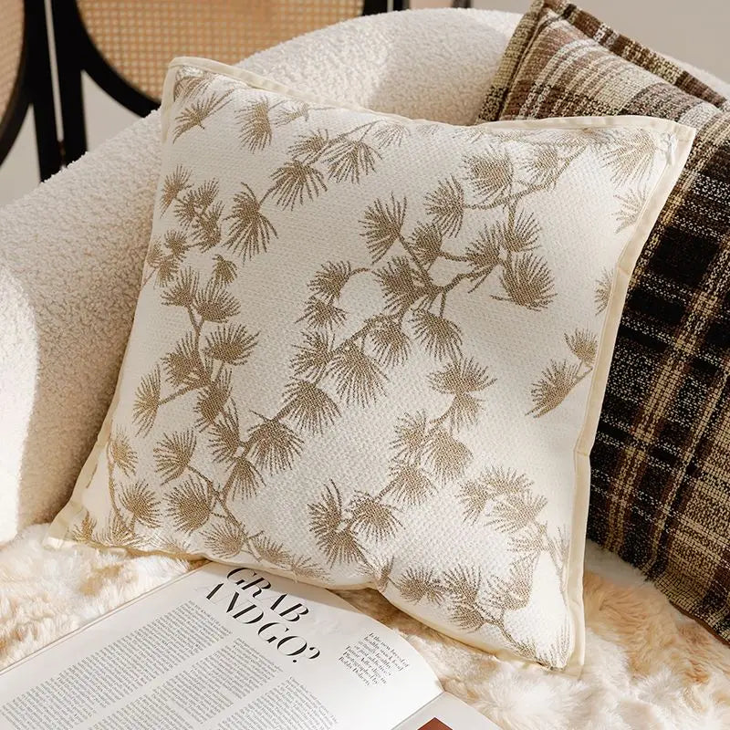 Nordura – Brun Boho Pyntepudebetræk med Tuftede Detaljer & Skjult Lynlås