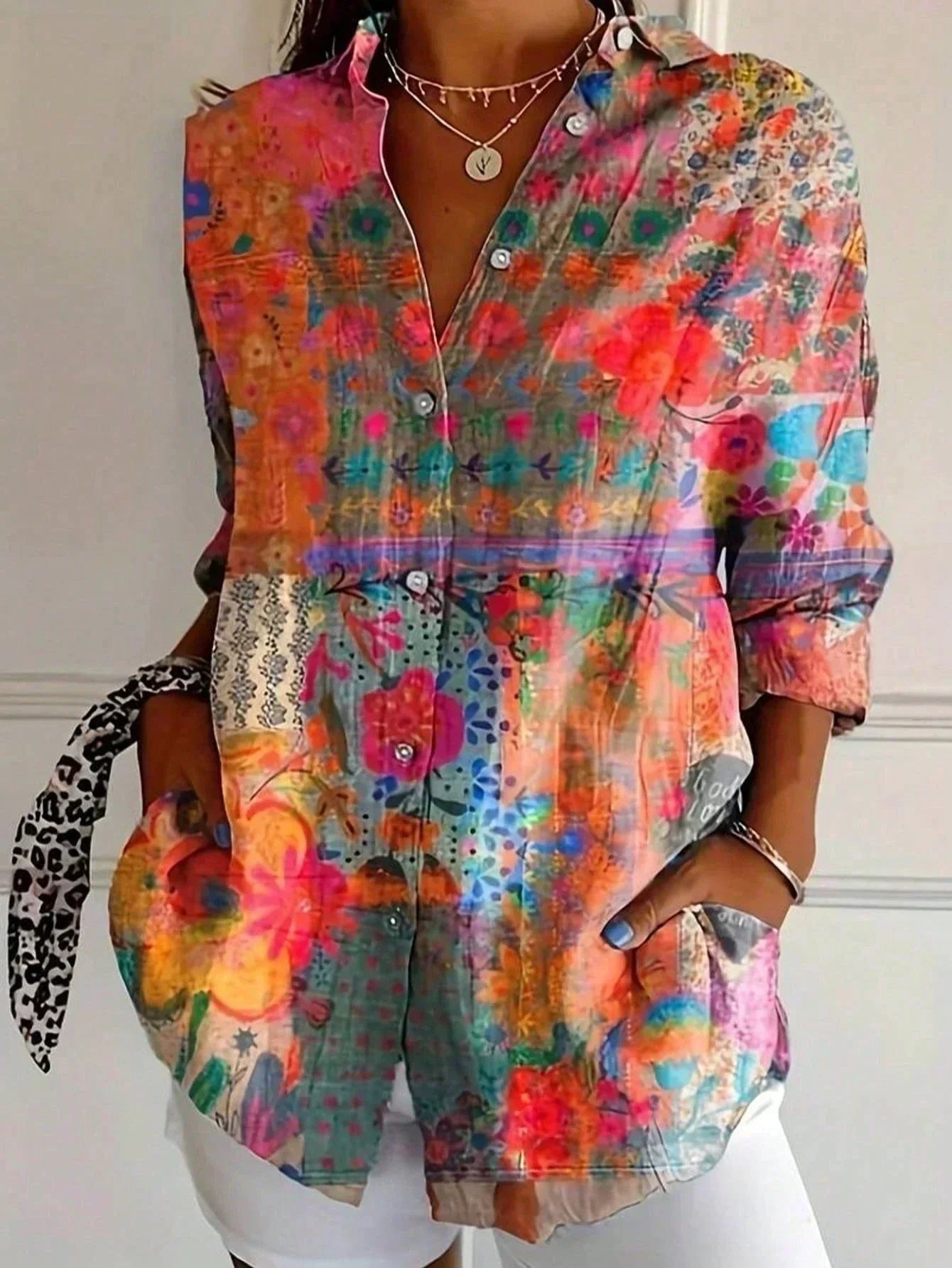 Women’s Printed Blouse | Vibrant Colors, Flattering Comfortable Fit