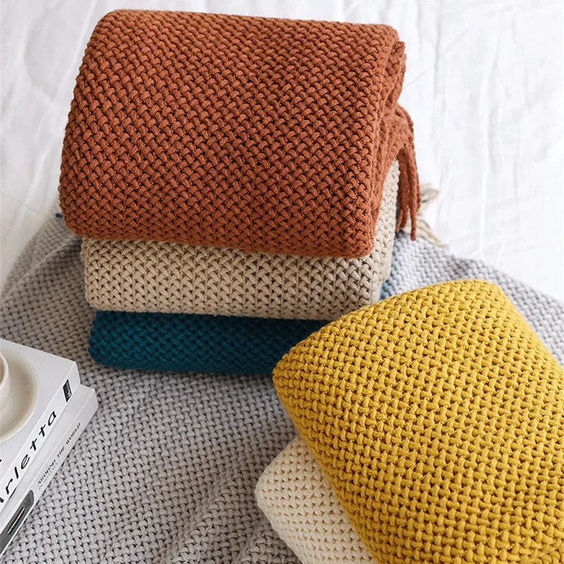 Varmelle – Nordisk Strikplaid i Akryl med Blød Tekstur & Årstidsvenligt Design