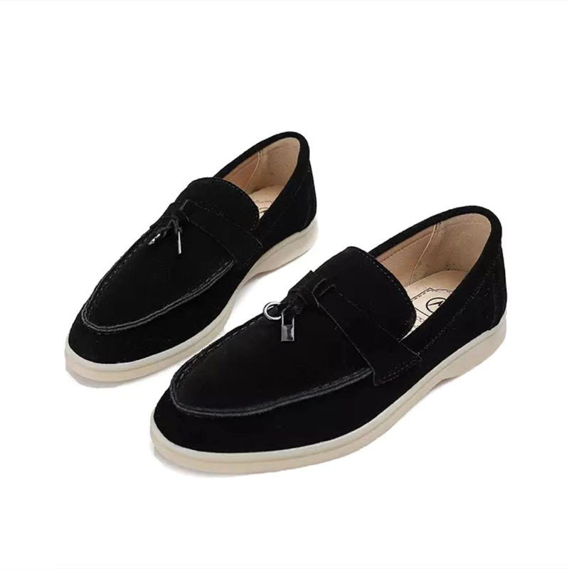 Mocassins en daim Jasmijn avec détail élégant à boucle et confort toute la journée
