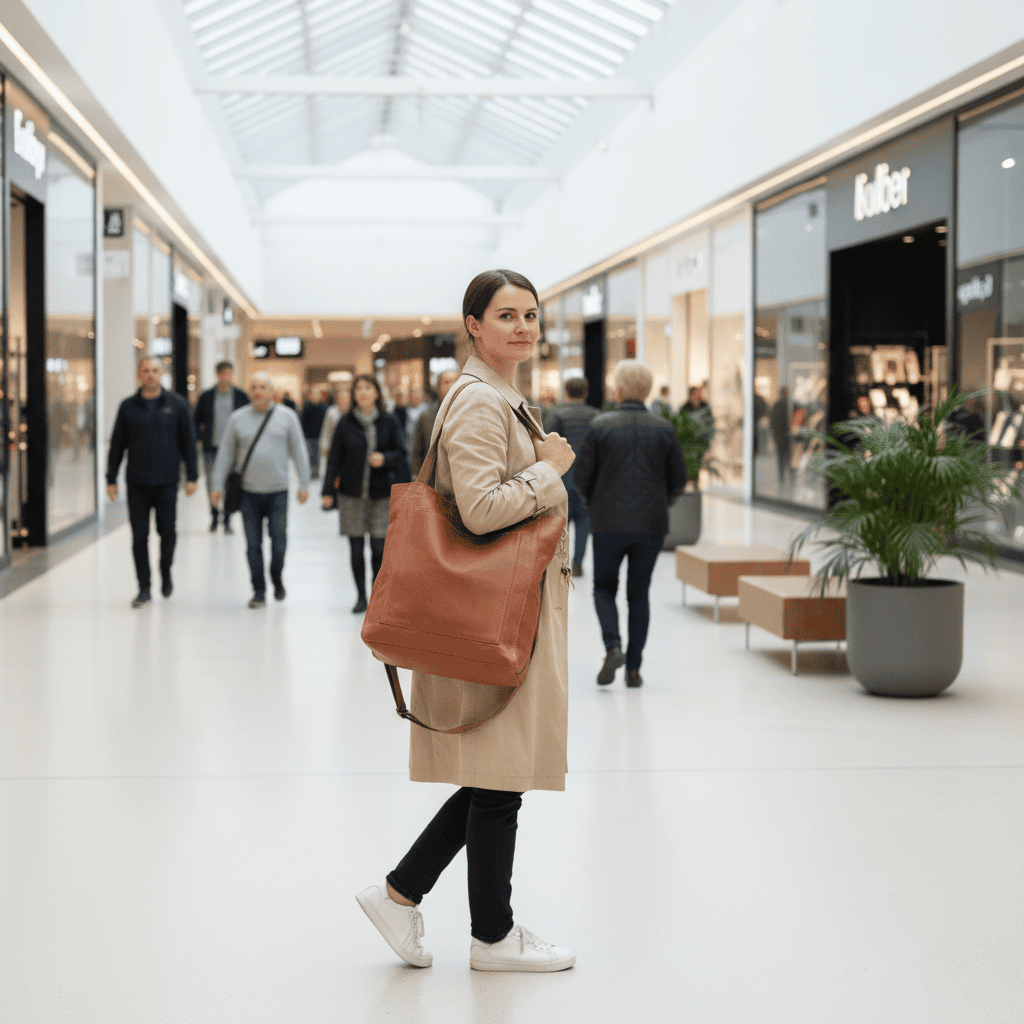 Sac fourre-tout à épaule – Organisateur aspect cuir, fermeture sécurisée et bretelles souples