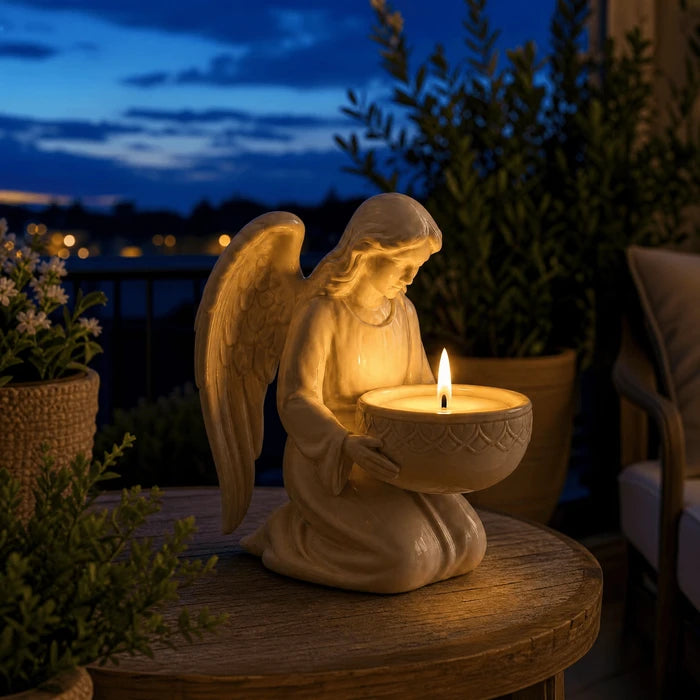 Angel Candle Holder – Curved Tabletop Figure with a Smooth Polished Finish