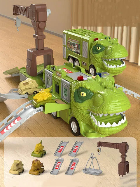 Dinosaur Adventure Toy – Realistic T-Rex & Triceratops Figures with Light and Sound Effects
