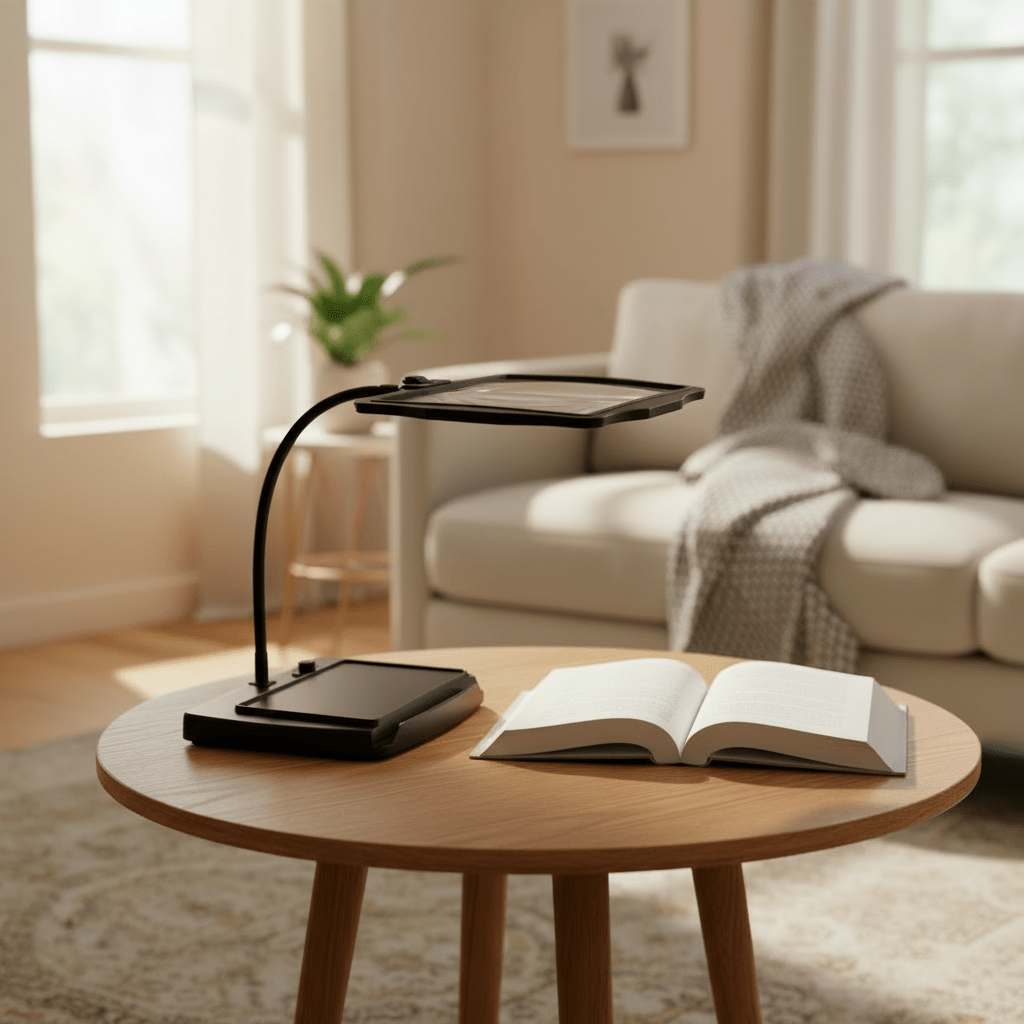 LED Magnifying Floor Lamp – 3X Large Lens, Flexible Gooseneck & Hands-Free Light
