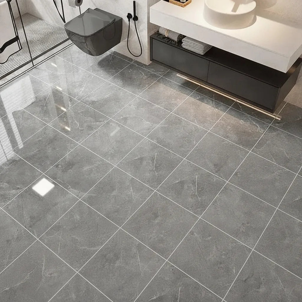 Selbstklebende Vinyl-Bodenfliesen 30x30 cm, Wasserdicht und Rutschfest für Badezimmer und Küche 5