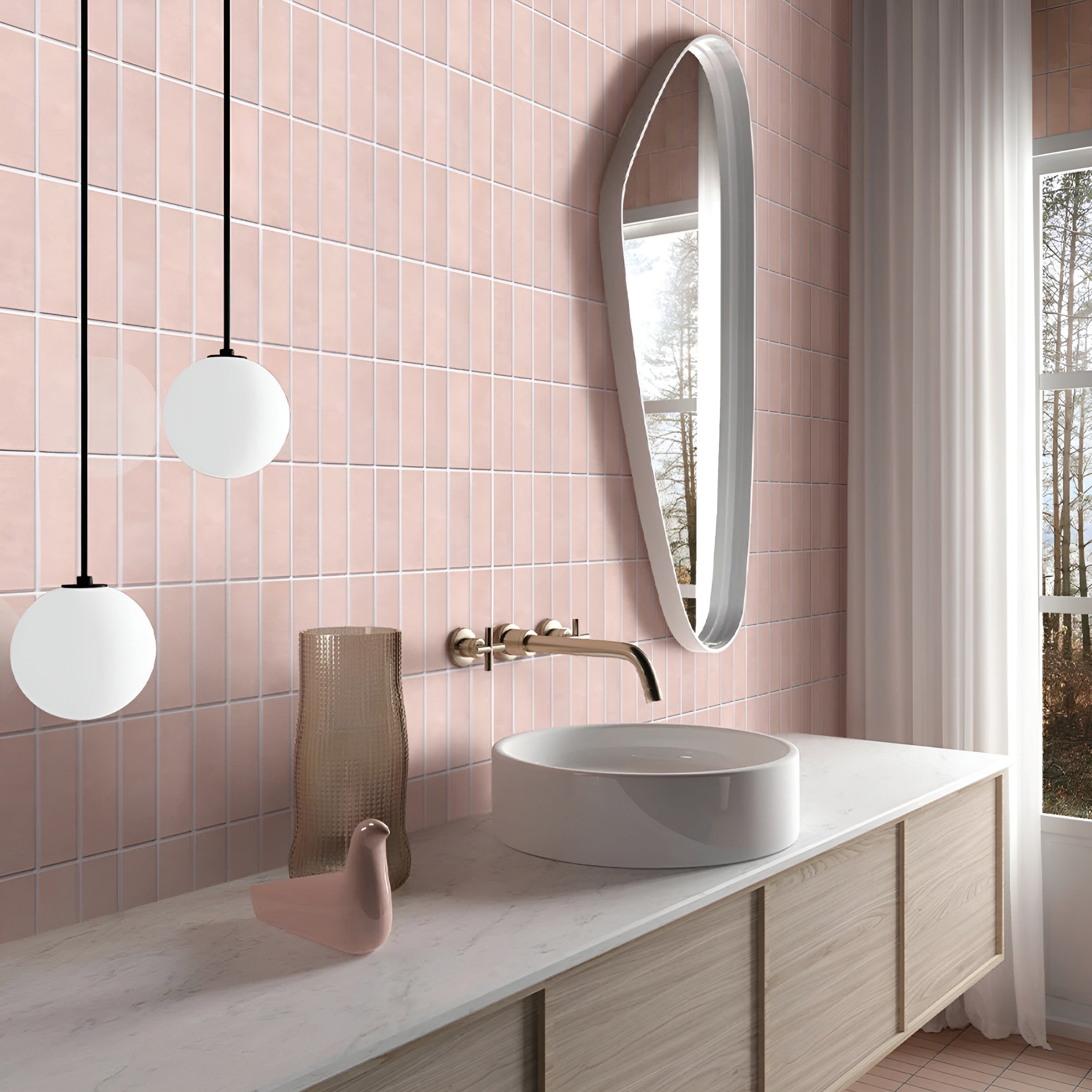 Self-Adhesive Bathroom Wall Panels - 3D Ceramic-Look, Waterproof, Easy Install, 30x30 cm, 10 Panels 5