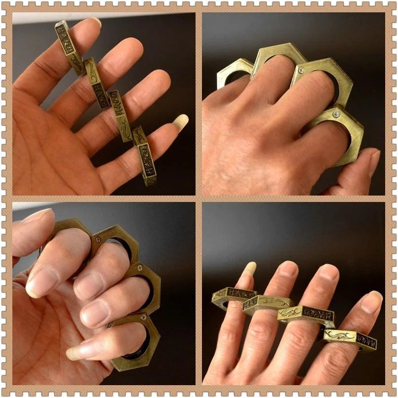 Self Defense Rings Set - Lightweight Zinc Alloy Knuckle Duster for Protection 5