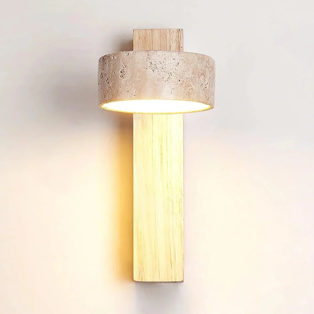 Shawna Wabi Sabi Natural Stone Travertine LED Wall Sconce 1