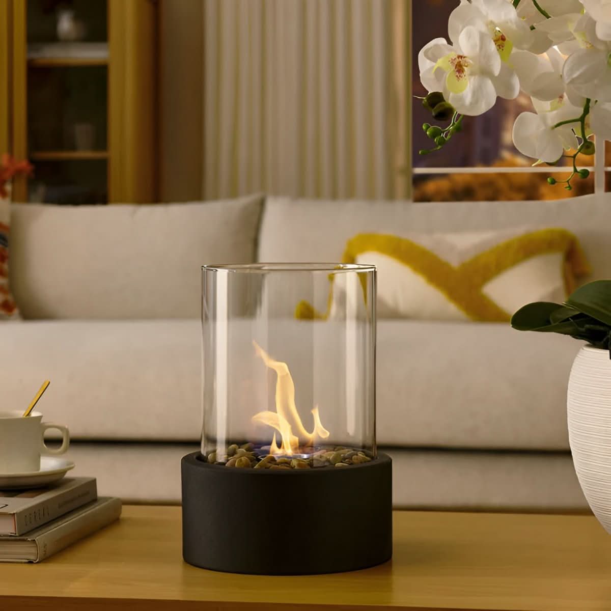 Smoke-Free Table Fireplace with Bioethanol Fuel for Indoor and Outdoor Use 5