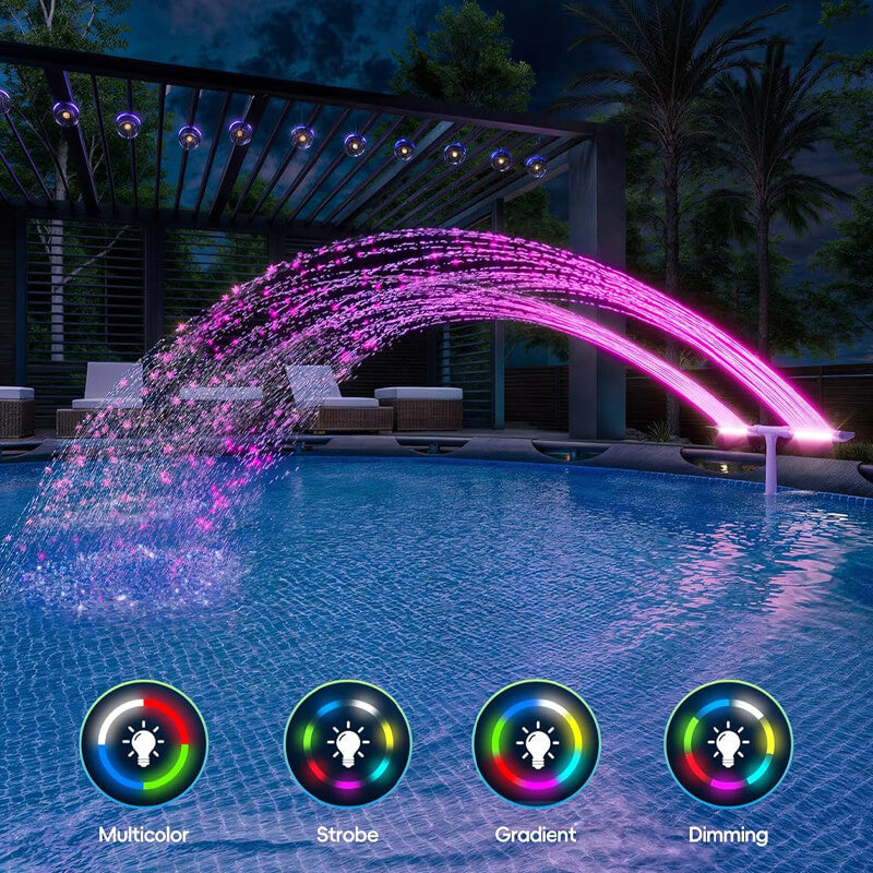 Solar Pool Fountain with Lights 4