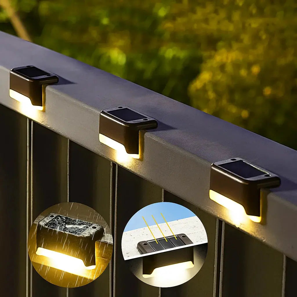 Solar outdoor lights, set of 4