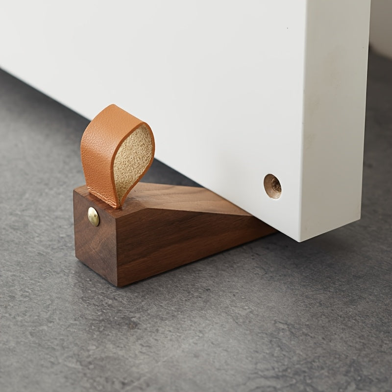 Solid Wood Door Stop Wedge with Non-Slip Base for Indoor Use 1