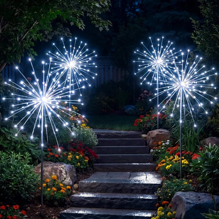 Solar Starburst Stake Light – Cool White Sparkle for Garden Paths and Borders