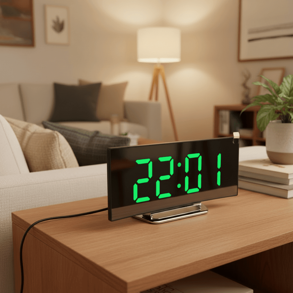Stille LED digitale wekker met groot display — Slank ontwerp 1