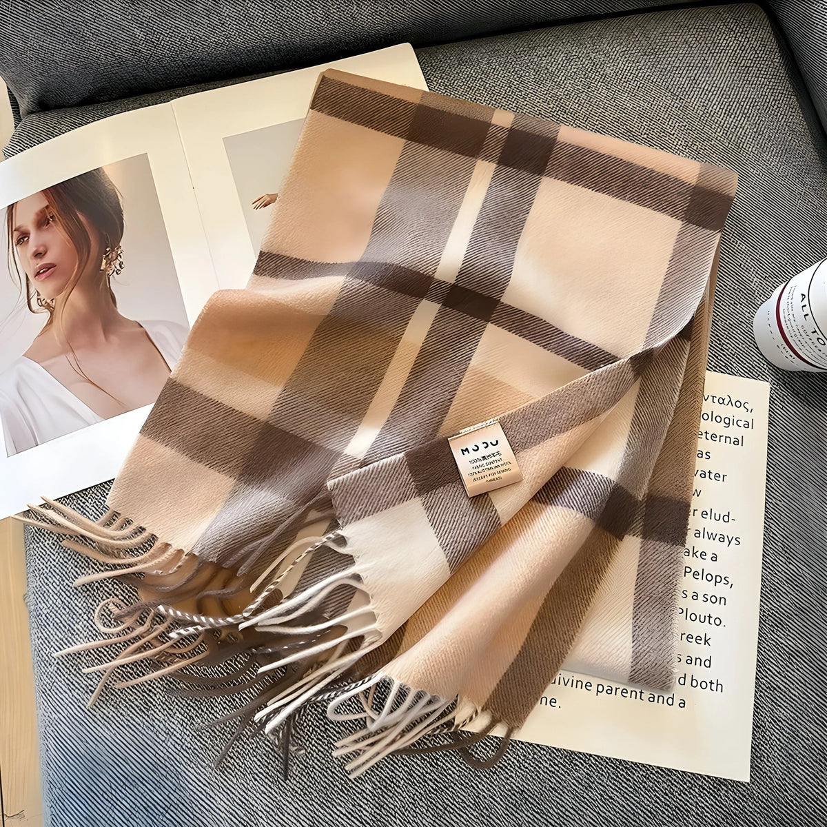 Stylish British Checked Cashmere Women's Winter Scarf - Victoria 10